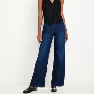 Old Navy HIGH-WAISTED WOW WIDE-LEG
JEANS in Dark wash
